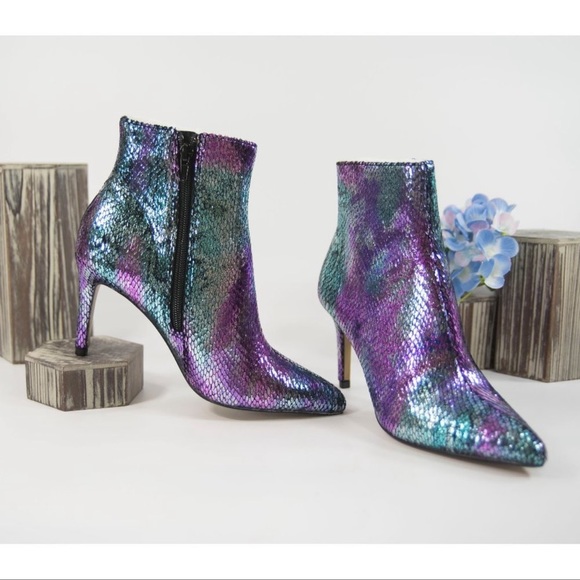Betsey Johnson Shoes - Betsey Johnson Snakeskin Heeled Booties